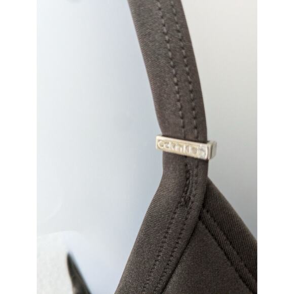 CALVIN KLEIN Starburst Solid One Piece Tank Swimsuit Metallic Bronze Sz 8 - Picture 7 of 10